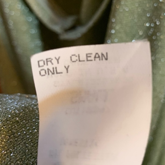 Shimmering Metallic Green Knit Evening Dress SizeS - Picture 5 of 8